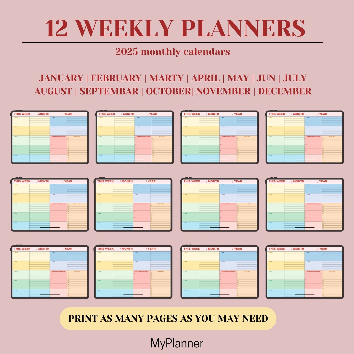 Monthly Digital Planner