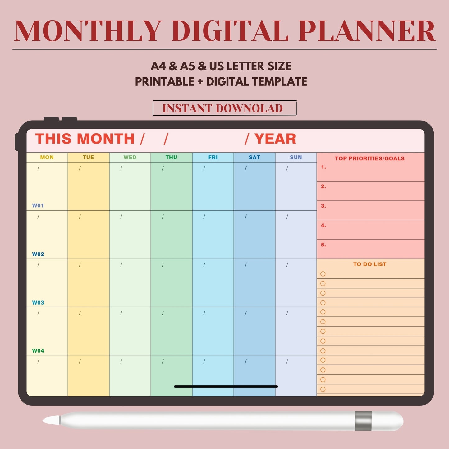 Monthly Digital Planner